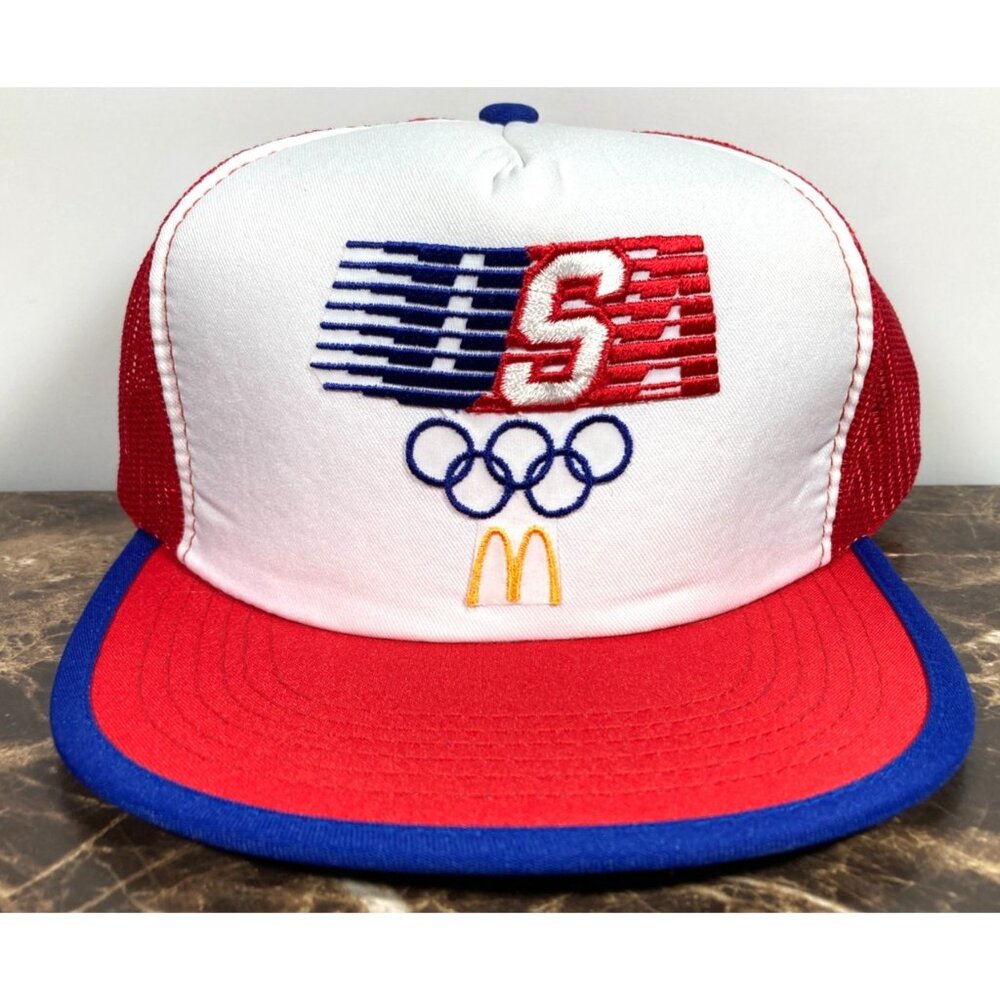 1984 USA US Olympics Team McDonalds Snapback Mesh Trucker Hat Cap NOS NWOT